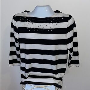 Striped Black and White Women's Top
